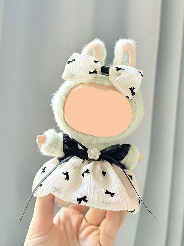 Bow Dress + Hairbow Labubo Clothes Keychain Labubo Clothing Labubo Keychain Labubo Clothing