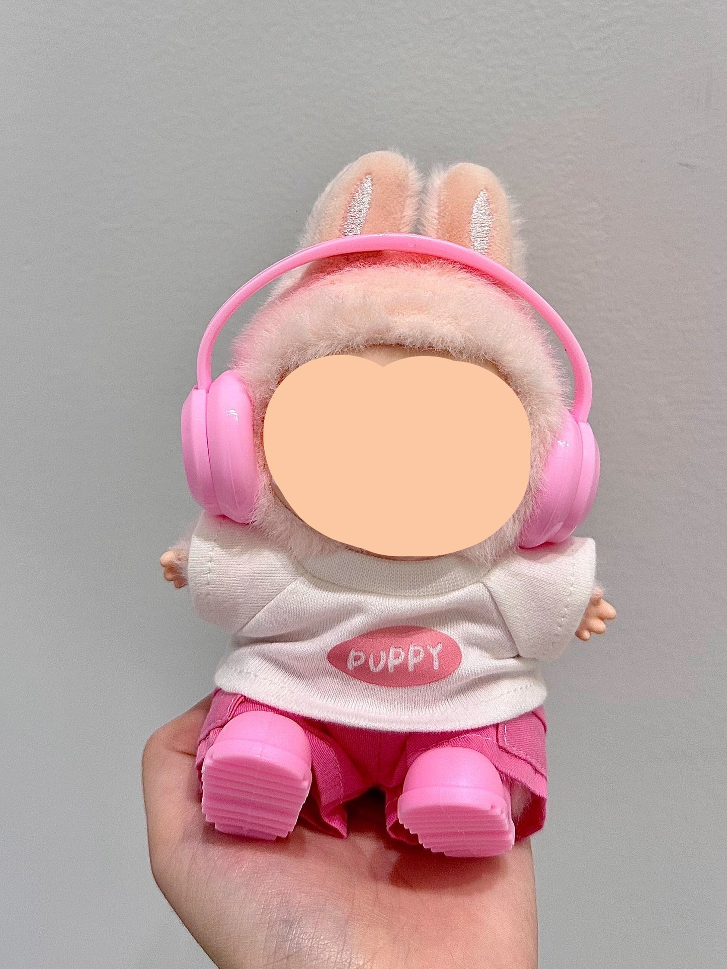 Have A Seat Labubo Outfits Pink Set + Headphone Accessories Fashion Keychain Labubo Clothing Labubo Outfit