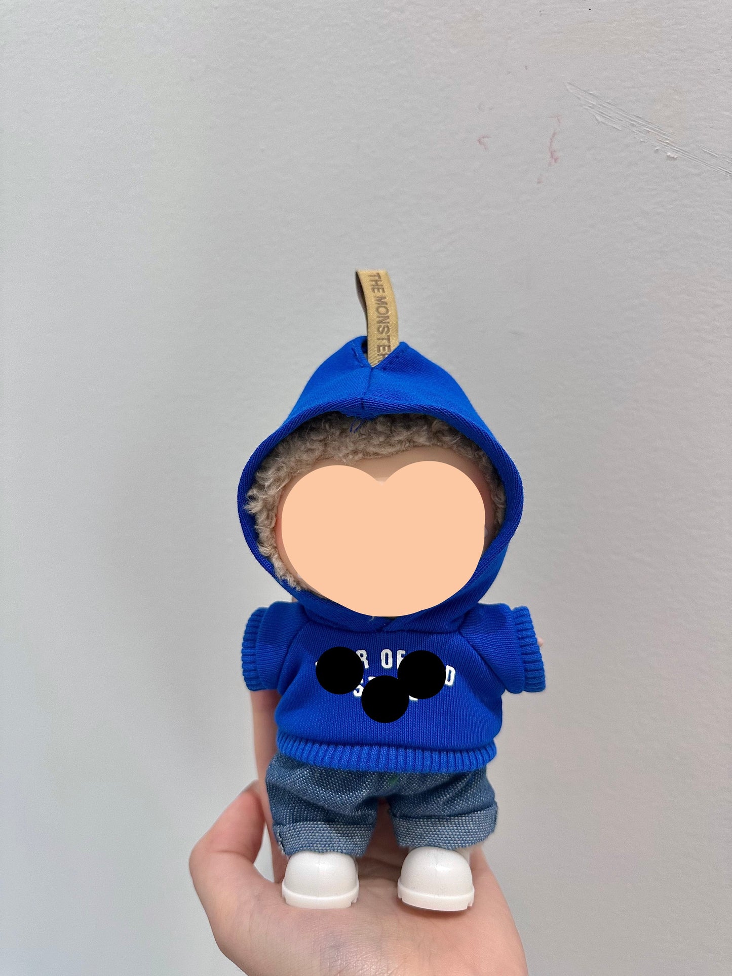 Labubo Clothes 17cm Labubo Clothing Navy Hoodie+ Jeans + Camera Have a Seat Labubo Doll Clothes