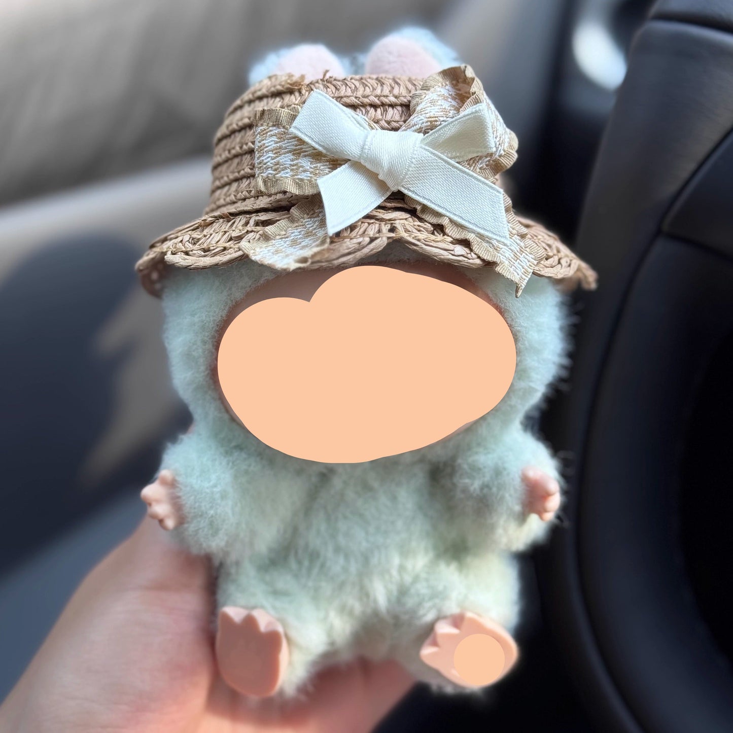 Plaided Bow Straw Hat Labubo Clothes Keychain Labubo Clothing Labubo Keychain Labubo Clothing