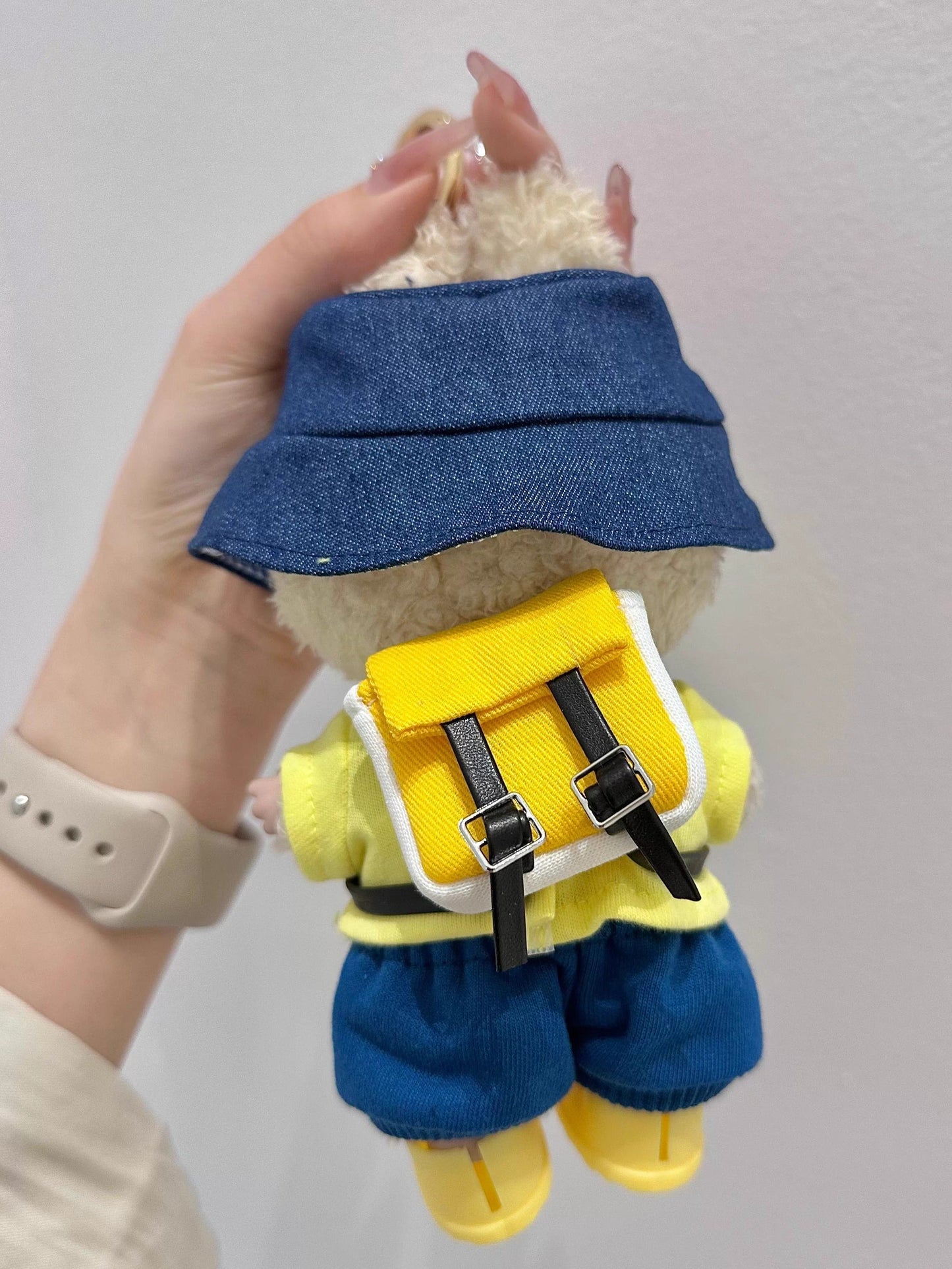 Summer Labubo Outfits Yellow Shirt + Blue Pants Accessories Fashion Labubo Outfit Keychain Labubo Clothing