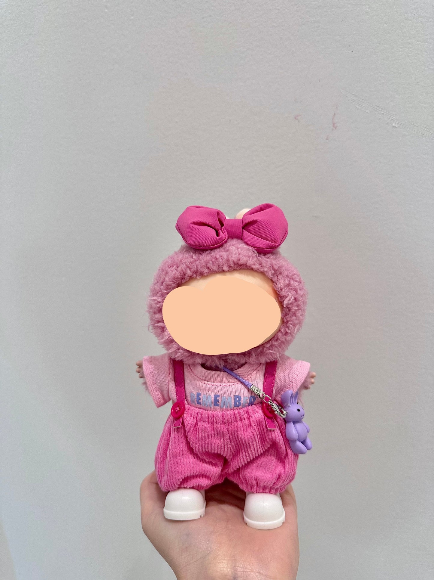 Labubo Clothes Pink overalls 17cm Labubo Clothing Have a Seat Labubo Doll Clothes