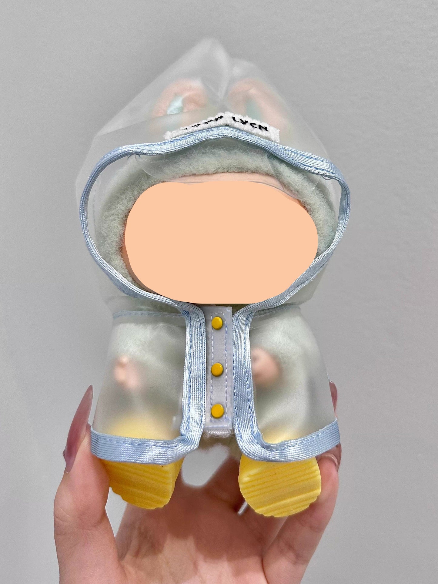 Raincoat + yellow rain boots Keychain Labubo Clothes Labubo Clothing Macaron Clothes for Labubo
