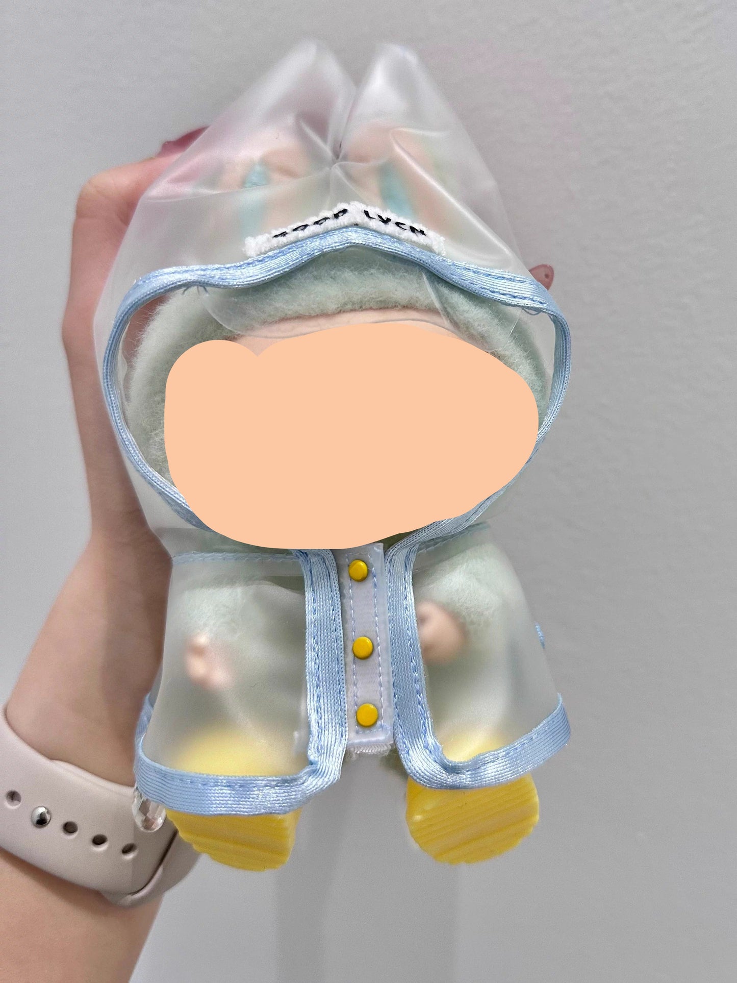 Raincoat + yellow rain boots Keychain Labubo Clothes Labubo Clothing Macaron Clothes for Labubo