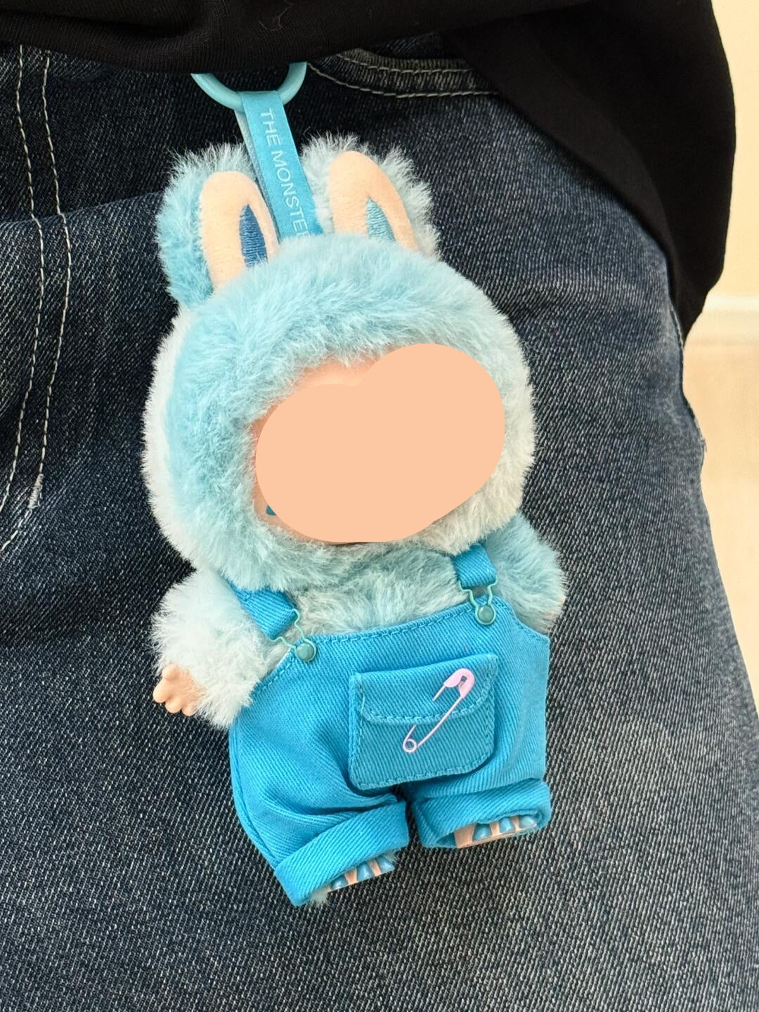 Blue Overalls + Hairbow Labubo Clothes Keychain Labubo Clothing Labubo Keychain Labubo Clothing