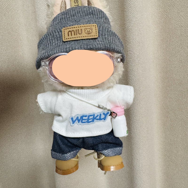 Clothes Labubo Shirt Jeans With Bottle Keychain Labubo Clothing Macaron Clothes for Labubo