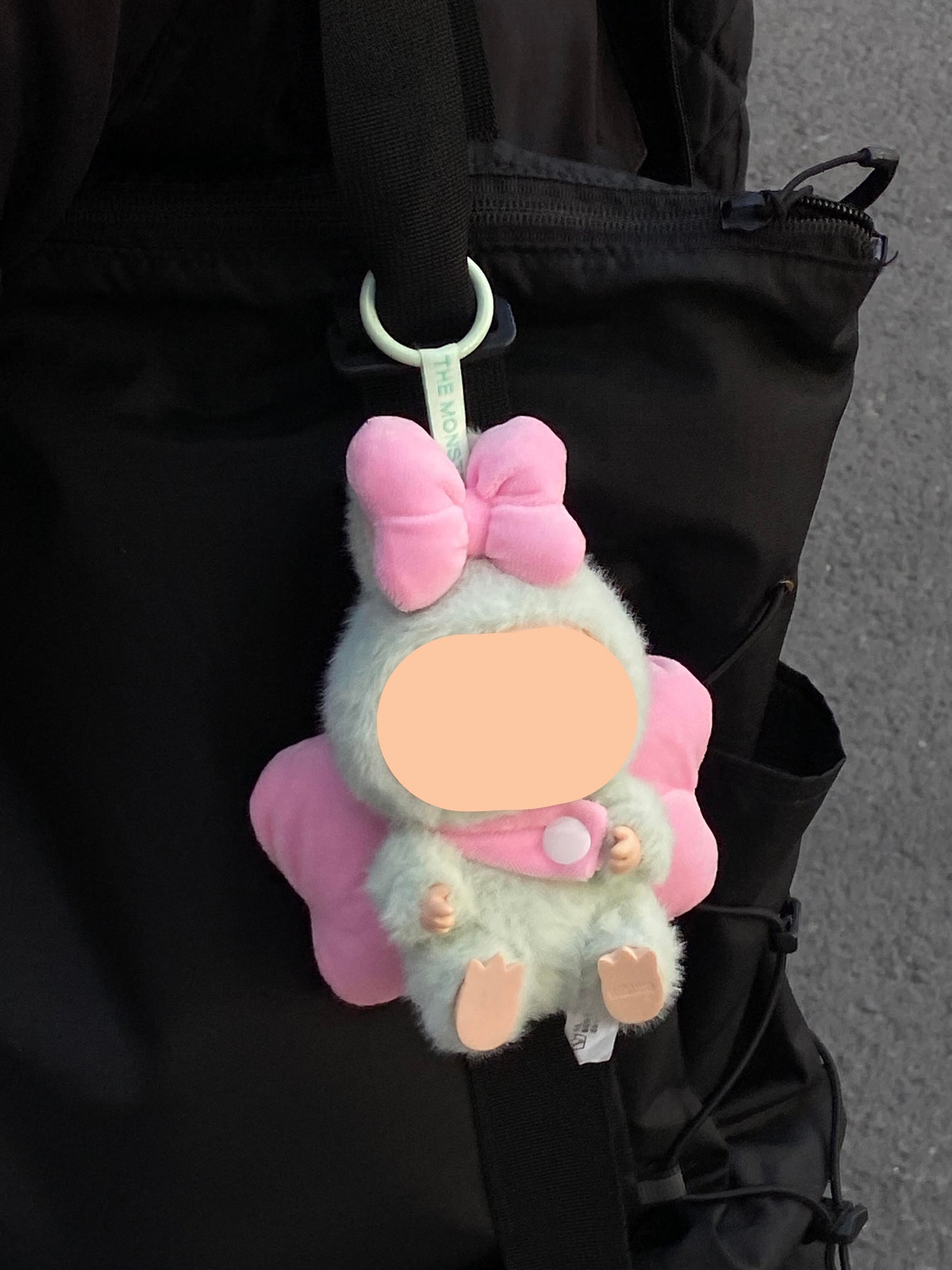 17cm Labubo Clothing Pink Hair Bow Wings Have a Seat Labubo Doll Clothes