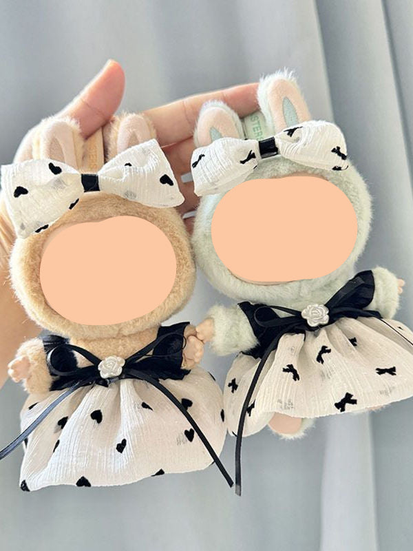 Bow Dress + Hairbow Labubo Clothes Keychain Labubo Clothing Labubo Keychain Labubo Clothing