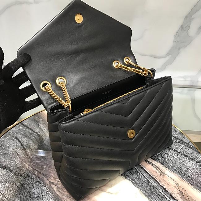 luxury Medium 32 Loulou Bag Black in Gold 32x22x11cm