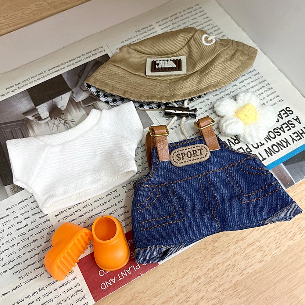 Have a Seat Labubo Doll Clothes Denim Overalls Labubo Clothes 17cm Labubo Clothing
