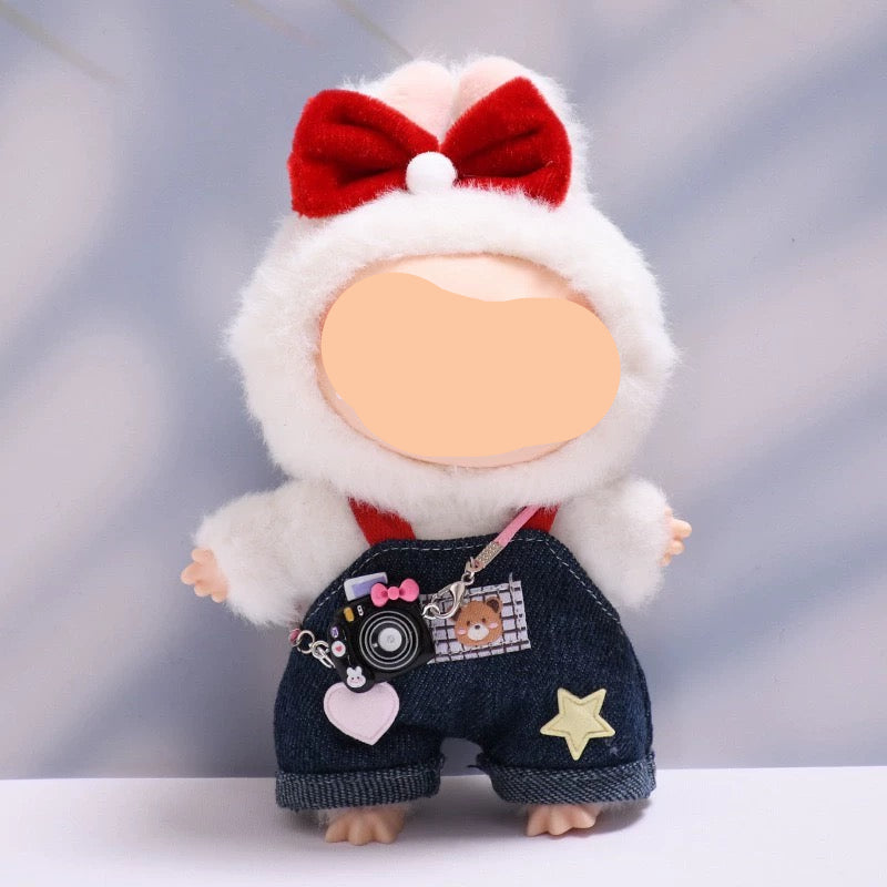 Labubo Outfits Denim Overalls Accessories Fashion Labubo Outfit Keychain Labubo Clothing