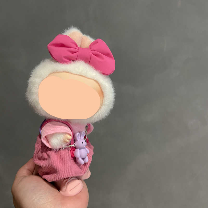 Labubo Clothes Pink overalls 17cm Labubo Clothing Have a Seat Labubo Doll Clothes