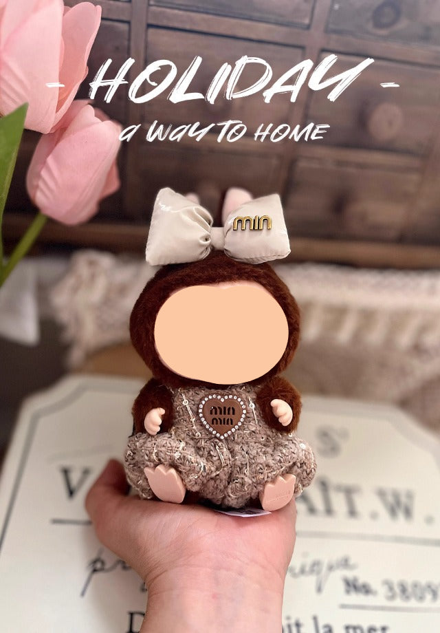 Clothes Labubo Pink Bodysuit With Hairbow Keychain Labubo Clothing Macaron Clothes for Labubo