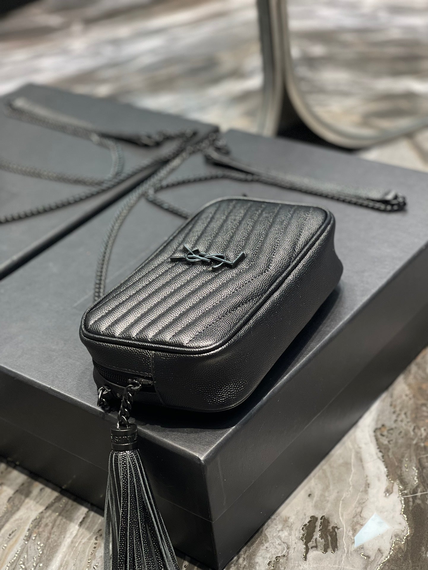 luxury Loulou Mini Camera Bag 18cm Black