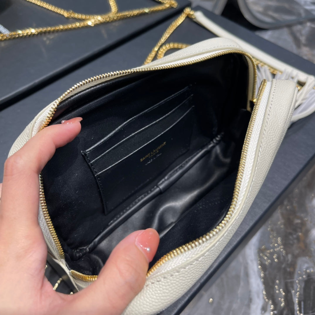 luxury Loulou Mini Camera Bag 18cm White