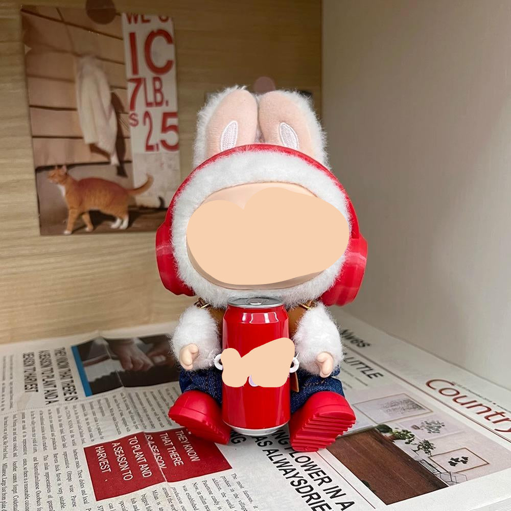 Cola Overalls Keychain Red boots Labubo Clothes 17cm Labubo Clothing Have a Seat Labubo Doll Clothes