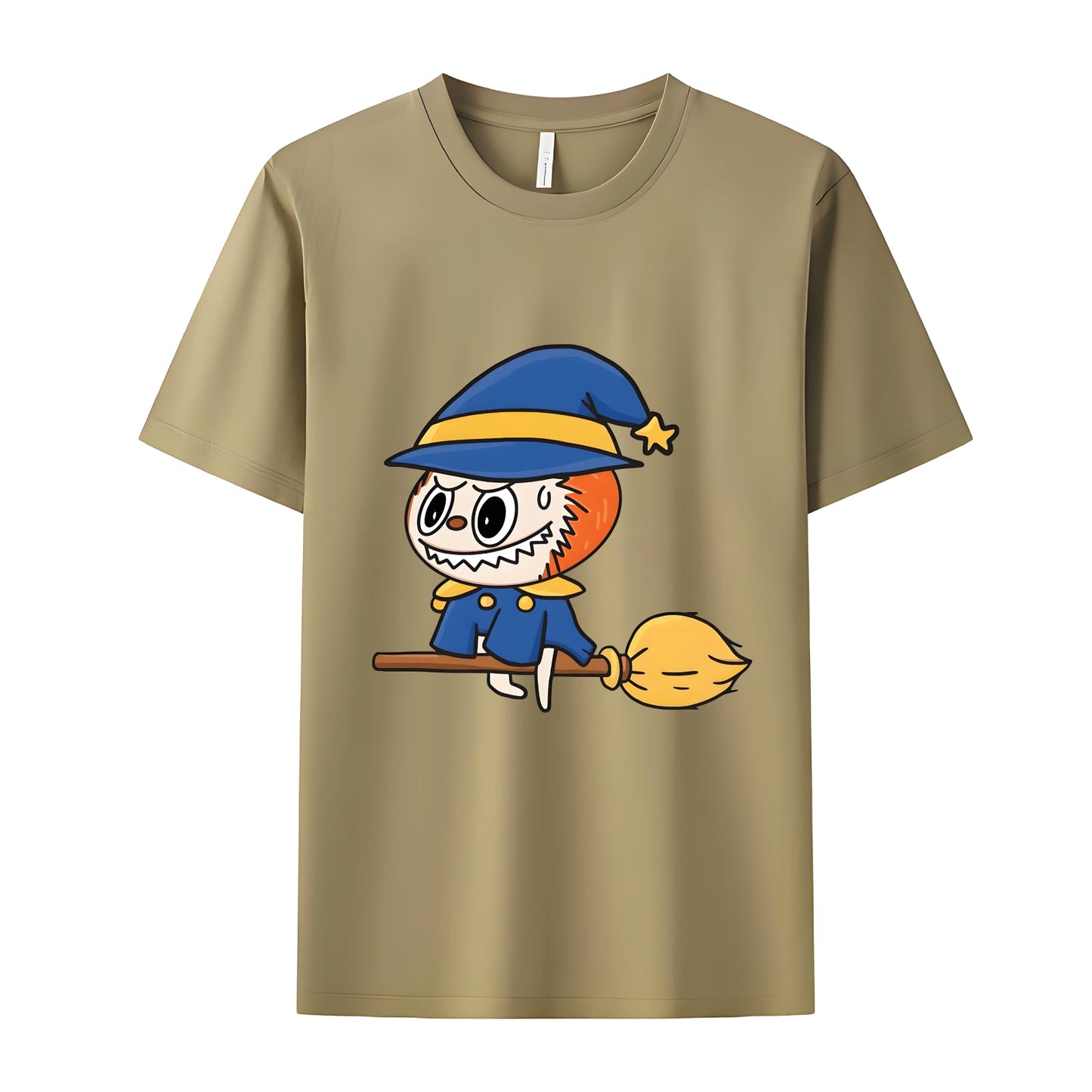 Witch Labubu A Monsters legénység nyaki pólója a Labubu Lover Loose Fit számára