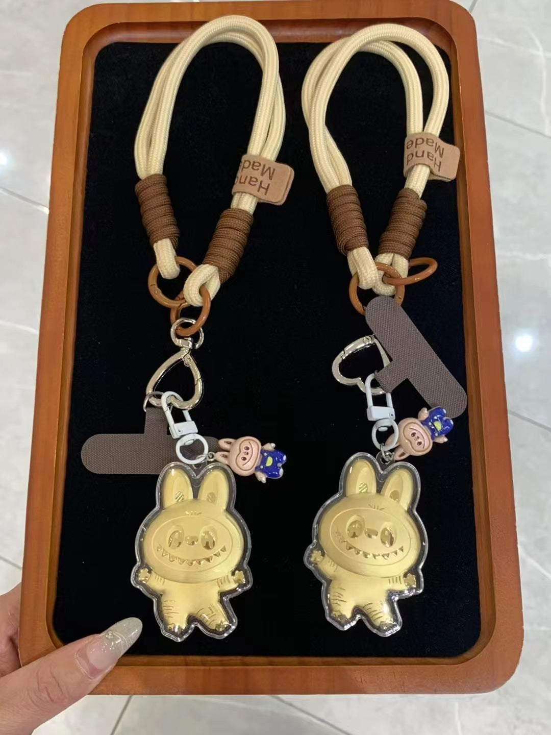 Charms Keeketain Gold Mini Labubu