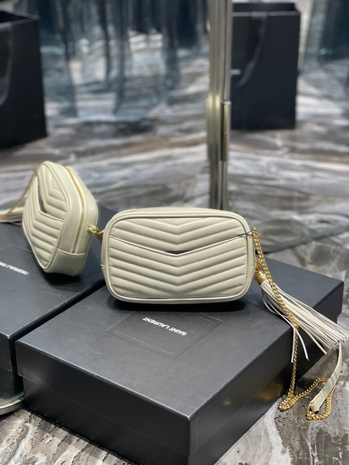 luxury Loulou Mini Camera Bag 18cm White