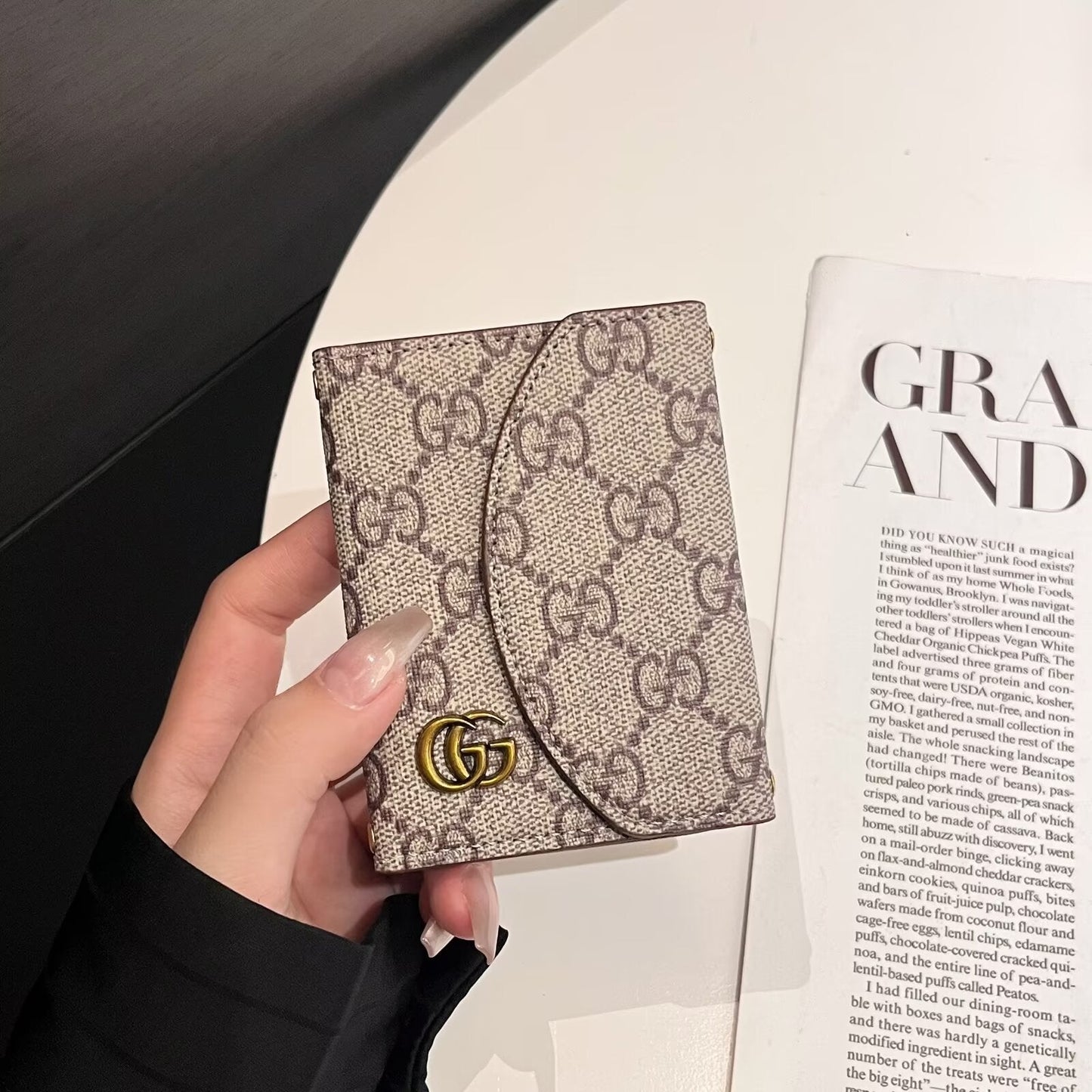 LV الفاخرة & مجموعة محفظة مدمجة مستوحاة من GG-Monogram