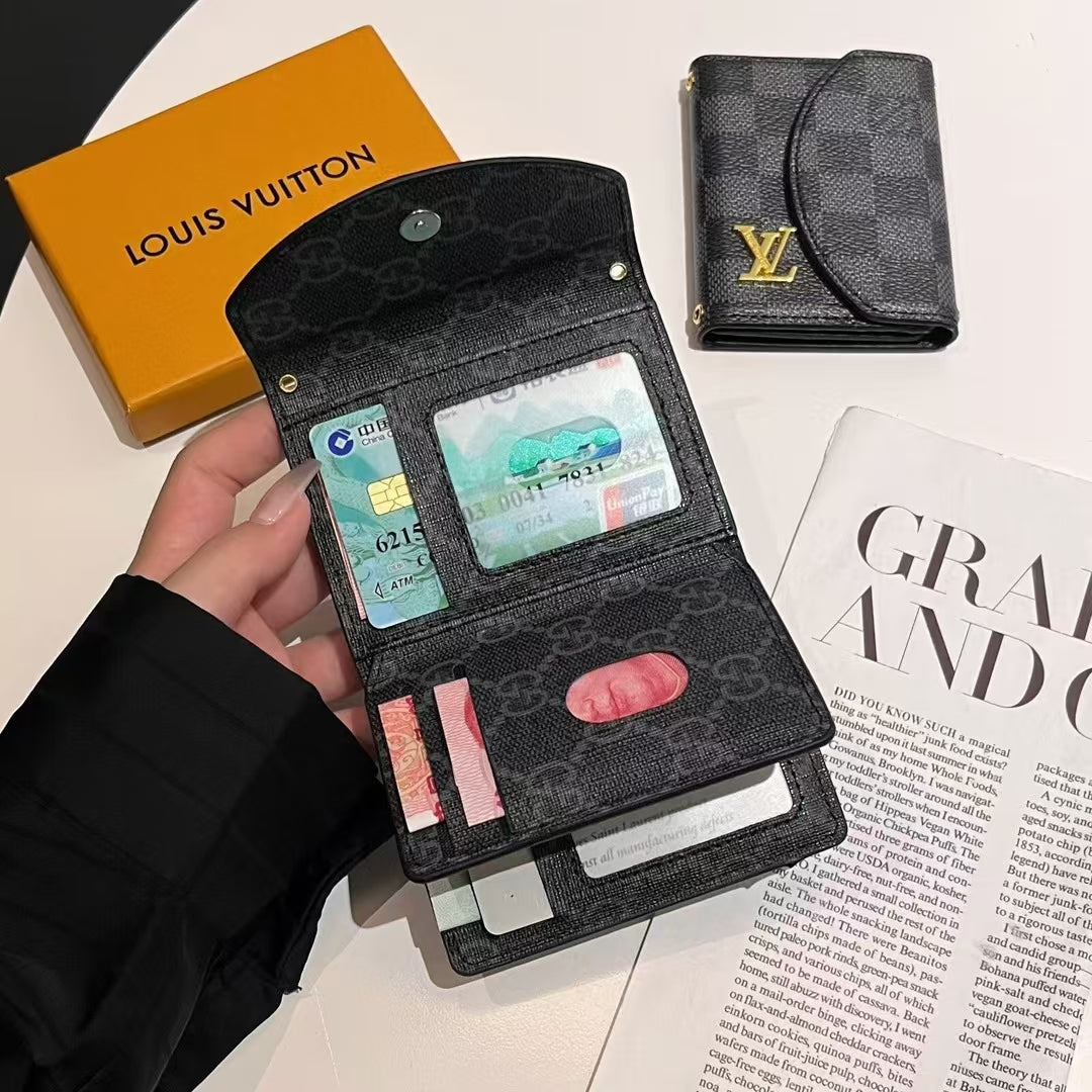 LV الفاخرة & مجموعة محفظة مدمجة مستوحاة من GG-Monogram
