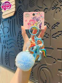 My Little Pony Keychain Set - Fluffy Pom Poms & Cute Pony Charms