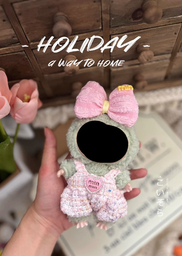 Clothes Labubo Purple Bodysuit With Hairbow Keychain Labubo Clothing Macaron Clothes for Labubo