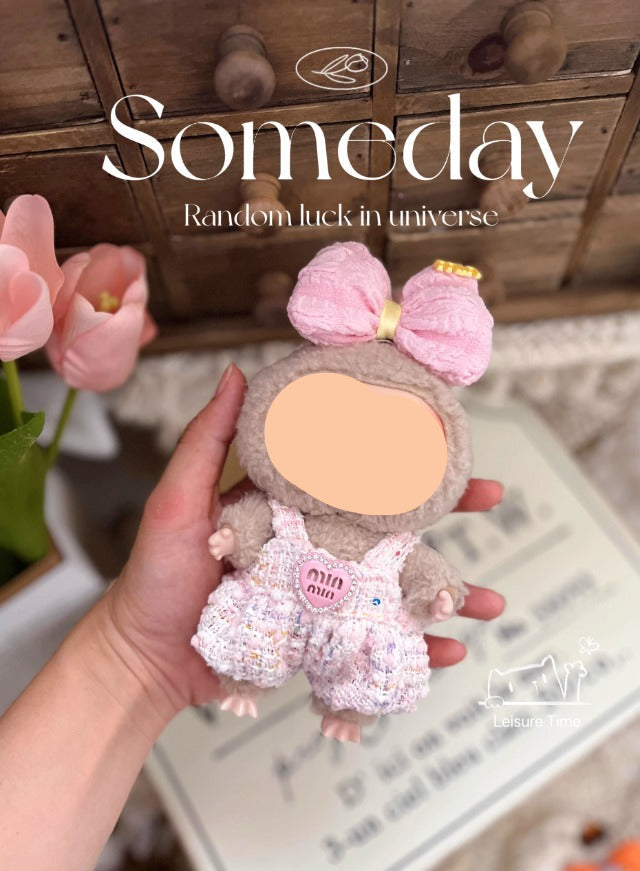 Clothes Labubo Blue Bodysuit With Hairbow Keychain Labubo Clothing Macaron Clothes for Labubo