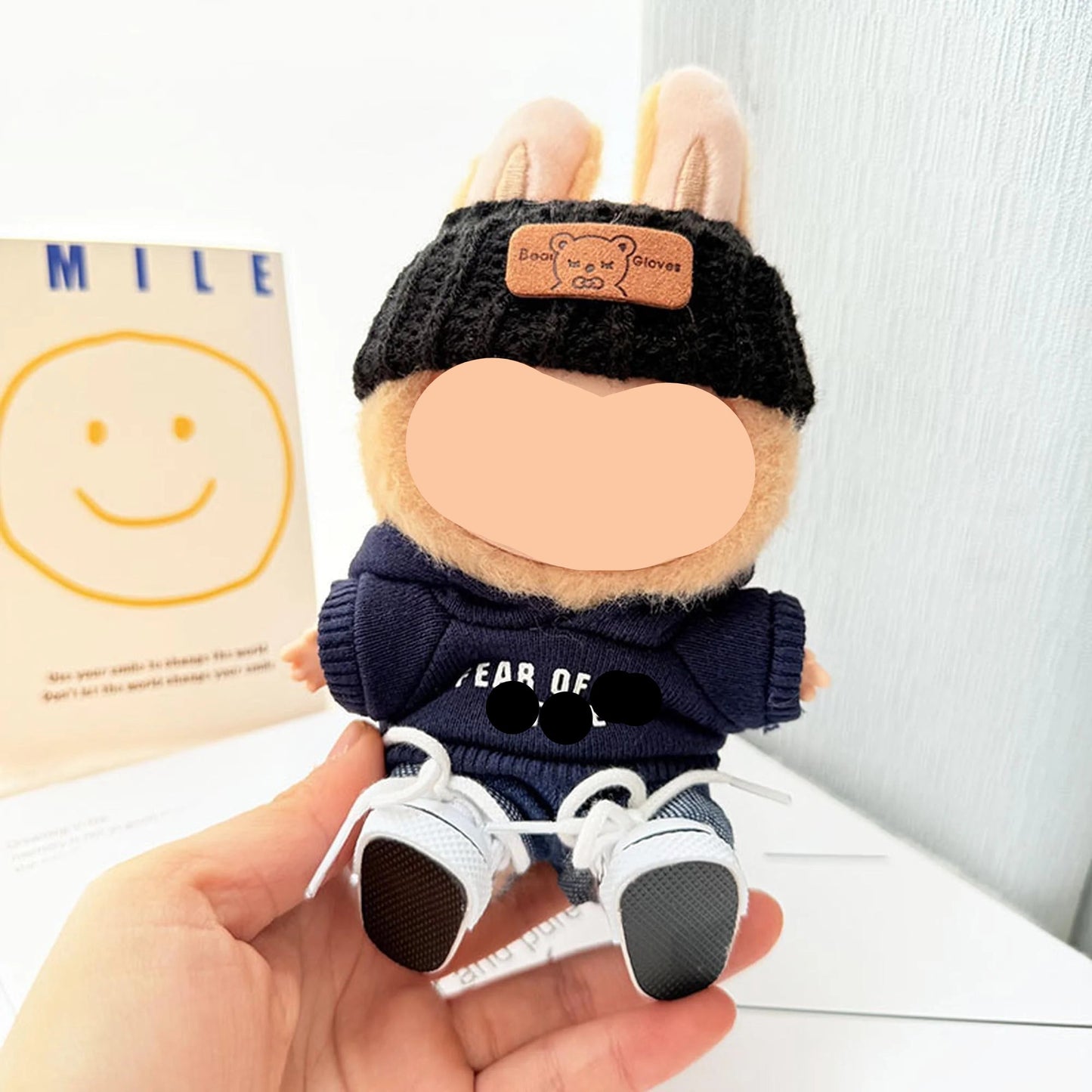 Spring Labubo Clothes Navy Hoodie Street Wear Boy Labubo Outfits Keychain Labubo Clothing