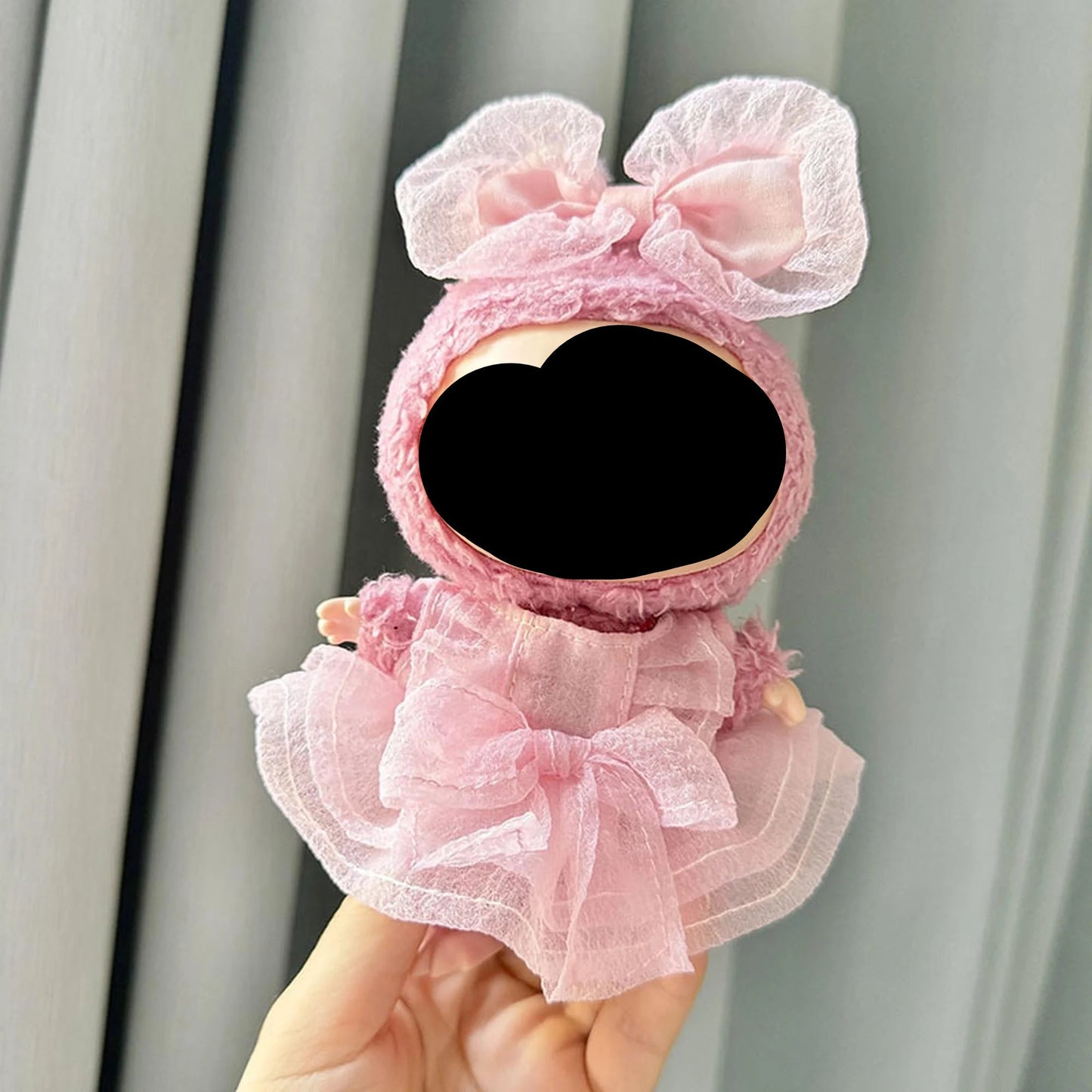 Summer Labubo Clothes Pink Tulle Skirt Labubo Outfits Girl Keychain Labubo Clothing