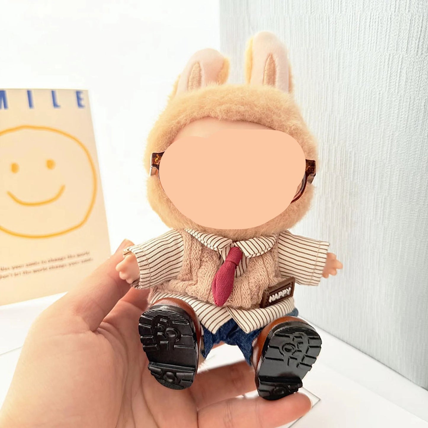 Spring Labubo Clothes Sweater Vest Bussiness Casual Boy Labubo Outfits Keychain Labubo Clothing