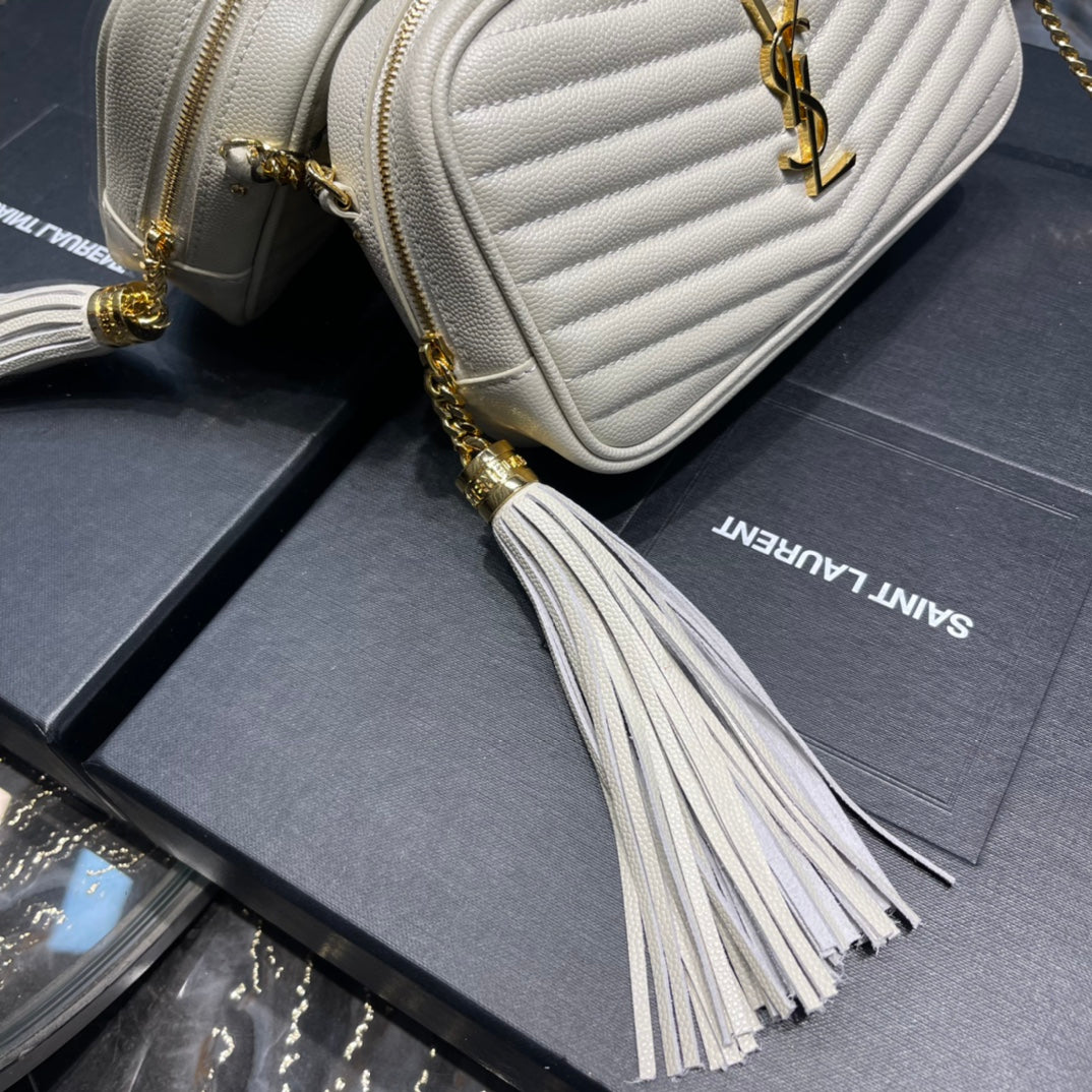 luxury Loulou Mini Camera Bag 18cm White