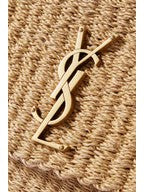 luxury SAINT LAURENT Kate medium raffia shoulder Bag