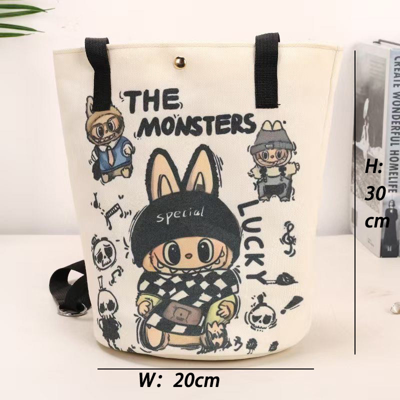 Labbubu Canvas Tote Bag – Cute, Spacious & Versatile!