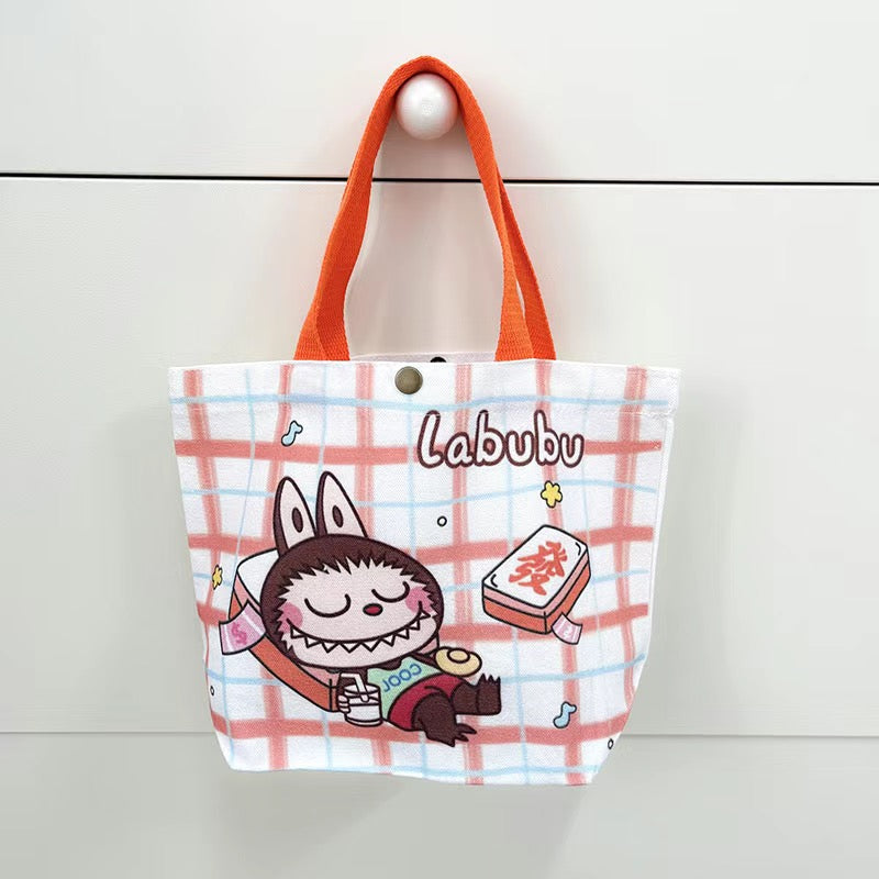 Adorable Labubu Canvas Shoulder Tote Bag