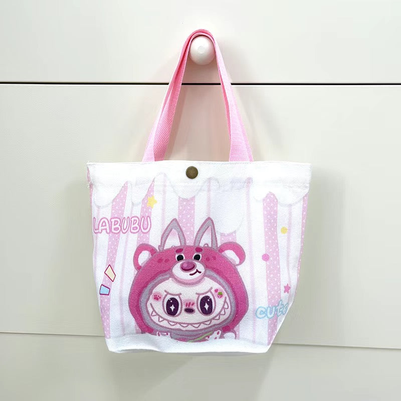 Adorable Labubu Canvas Shoulder Tote Bag