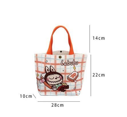 Adorable Labubu Canvas Shoulder Tote Bag