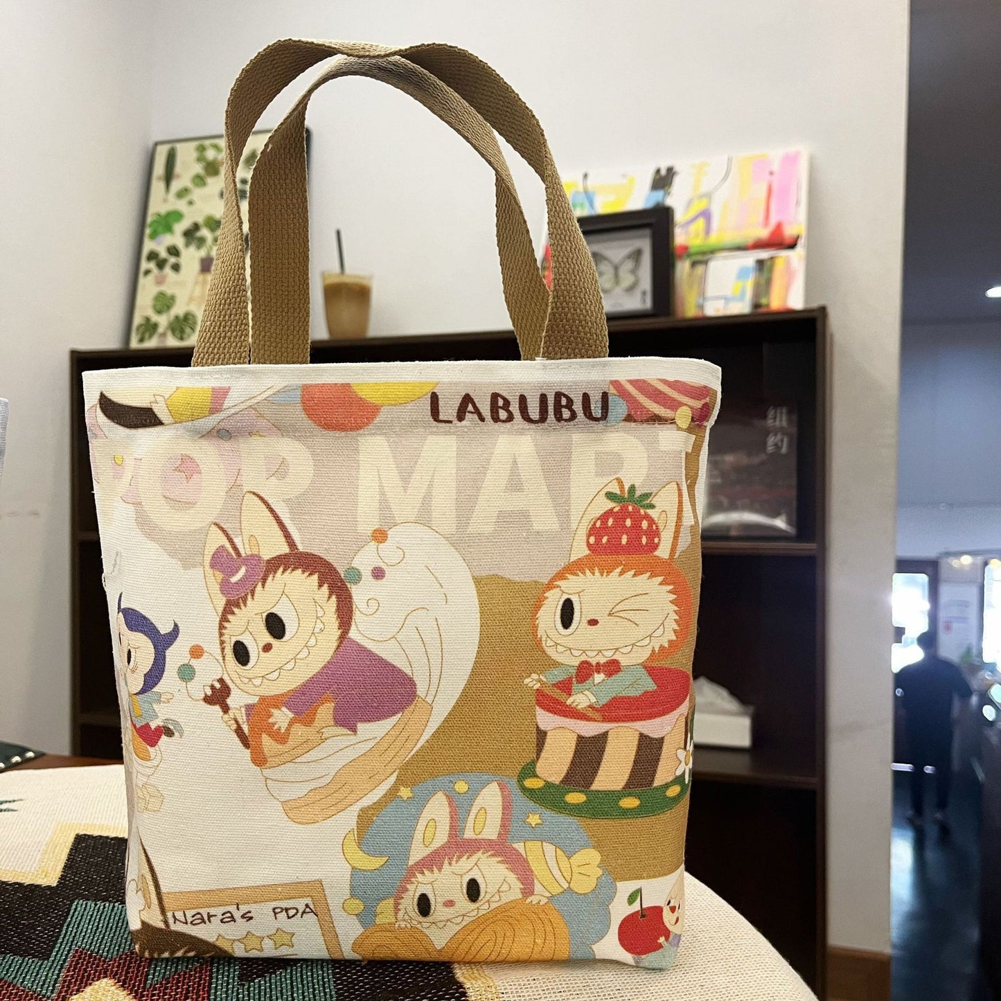 Adorable Labubu Canvas Shoulder Tote Bag