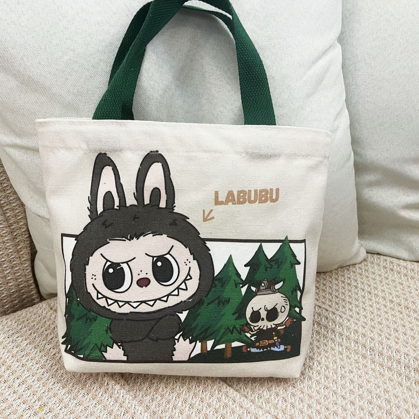 Adorable Labubu Canvas Shoulder Tote Bag