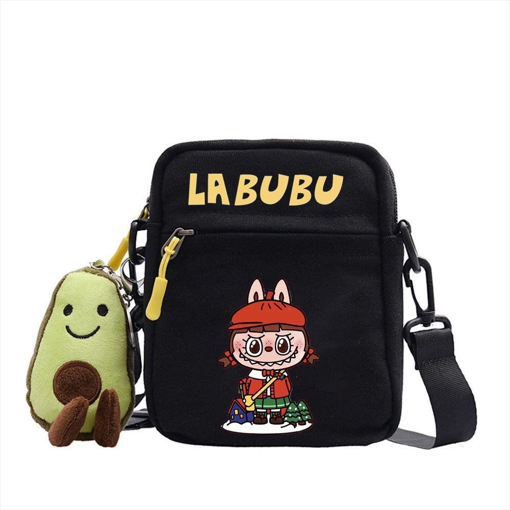 Adorable Labubu Canvas Crossbody Tote Bag