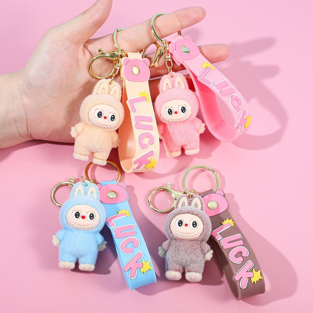 Labubu Plush Keychain with “LUCK” Strap