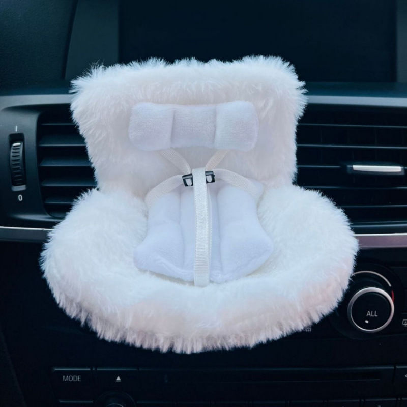 Plush Doll Car Decor Set - Cute & Cozy Car Companion