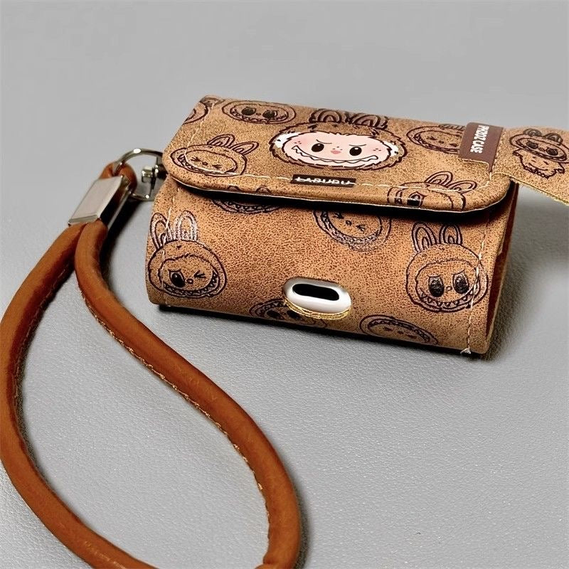 Labubu Brown Leather AirPods Case