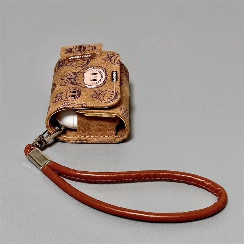 Labubu Brown Leather AirPods Case