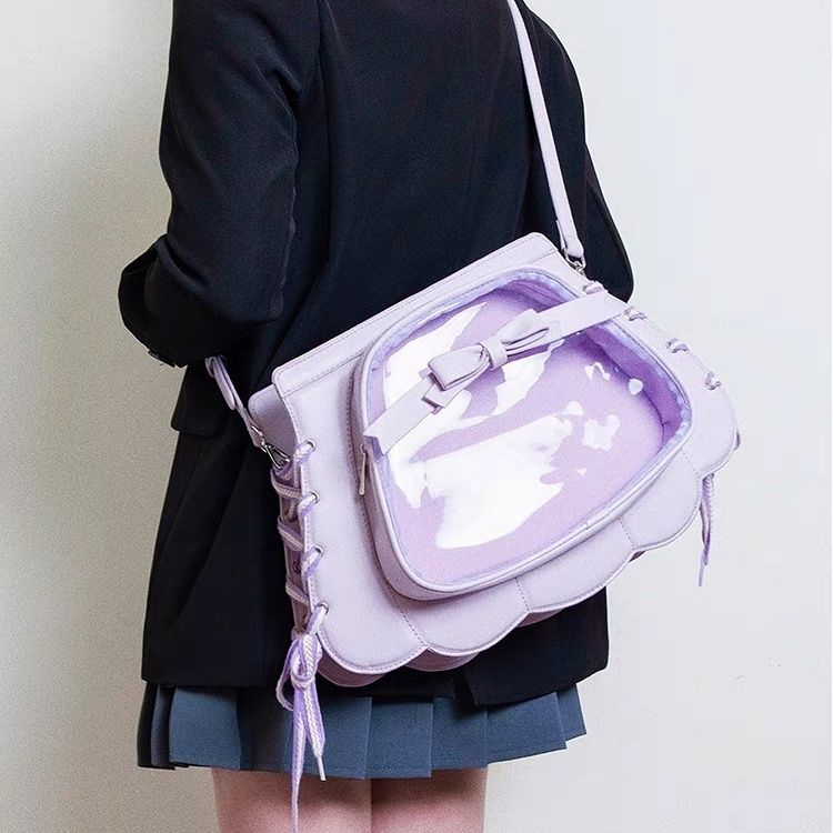 Lavender Itabag - Cute Bow & Clear Window Design