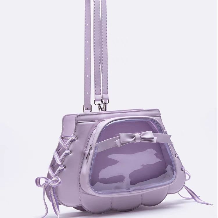 Lavender Itabag - Cute Bow & Clear Window Design