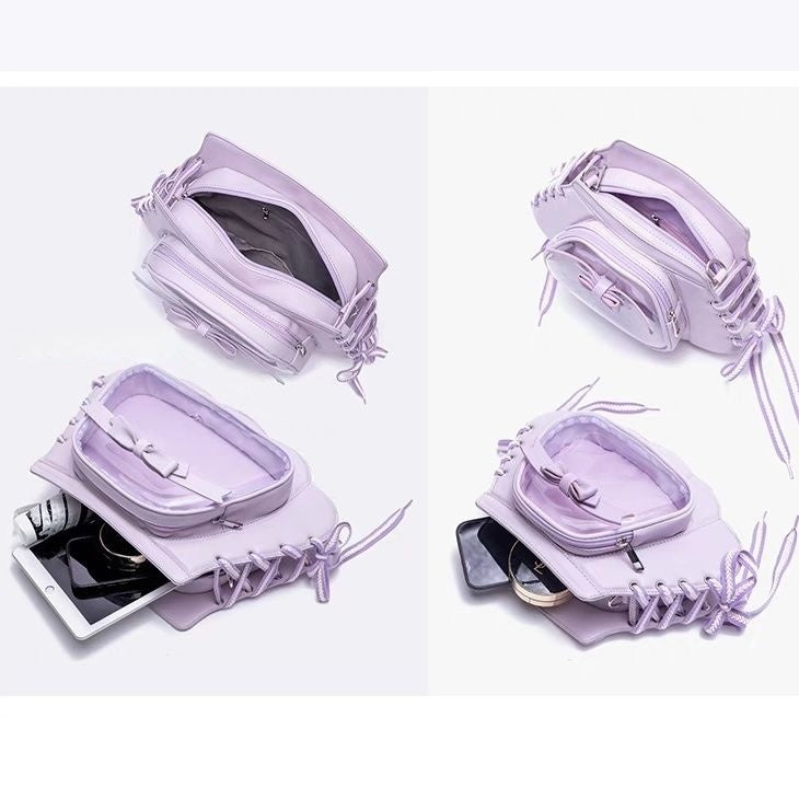 Lavender Itabag - Cute Bow & Clear Window Design