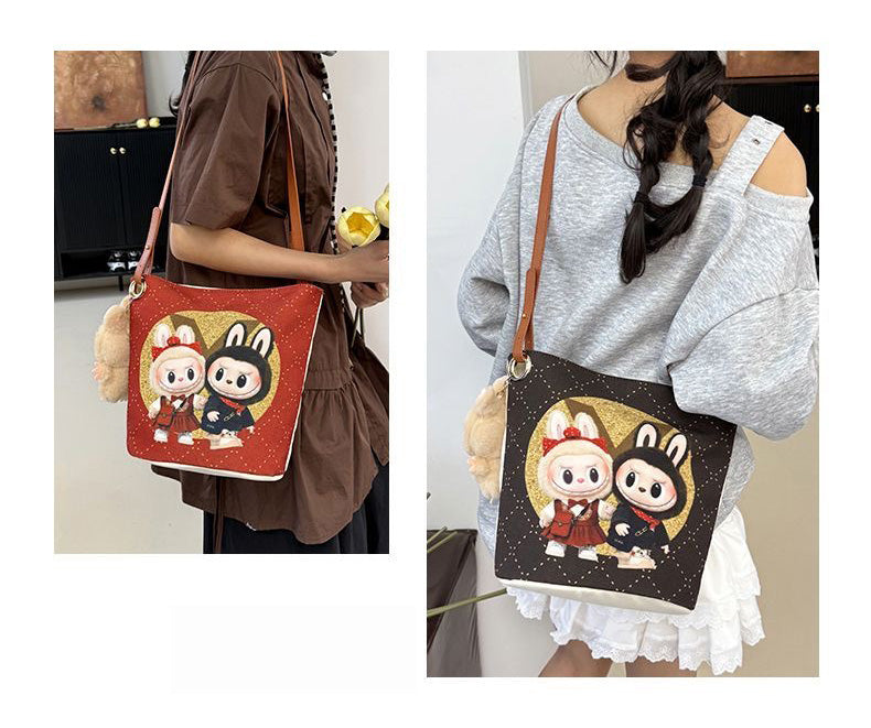 Labubu Canvas Bucket Bag – Stylish & Practical