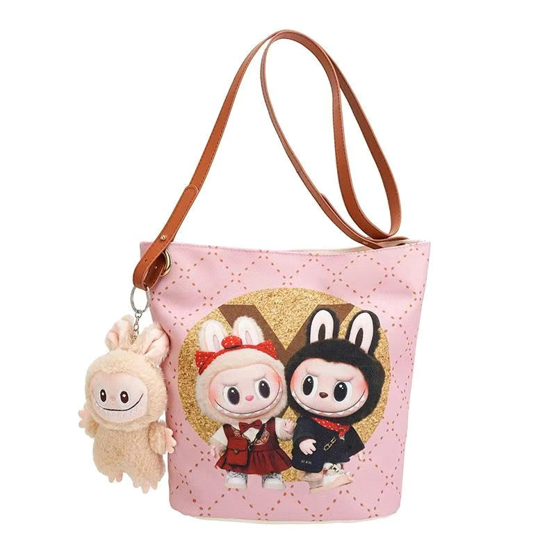 Labubu Canvas Bucket Bag – Stylish & Practical