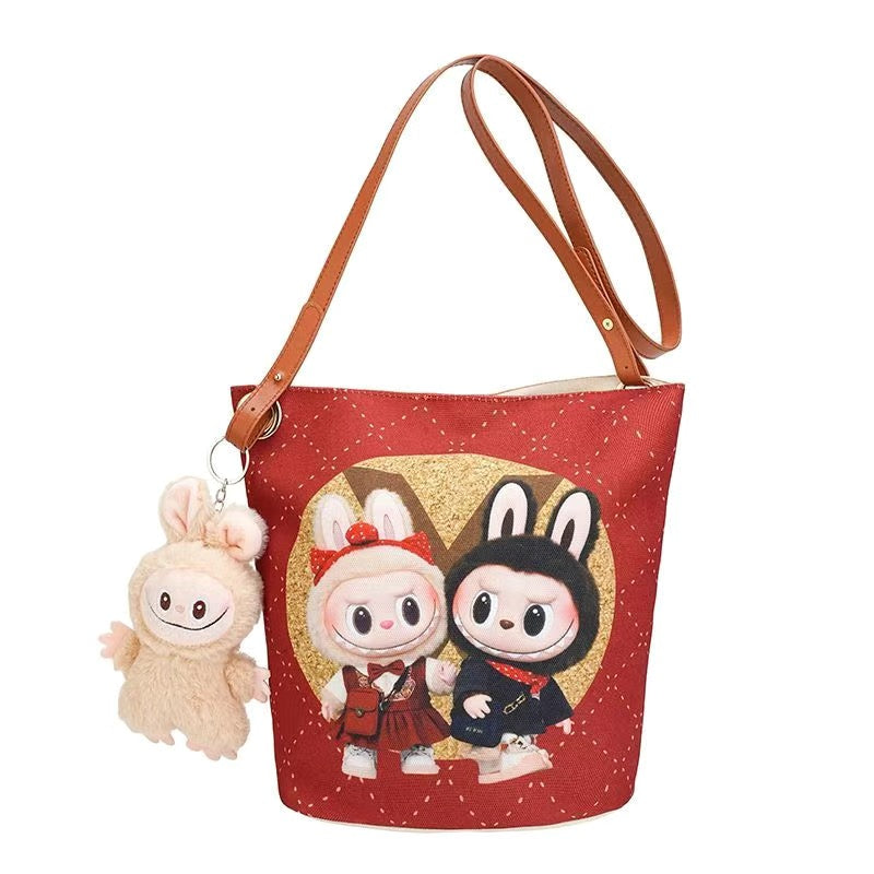 Labubu Canvas Bucket Bag – Stylish & Practical